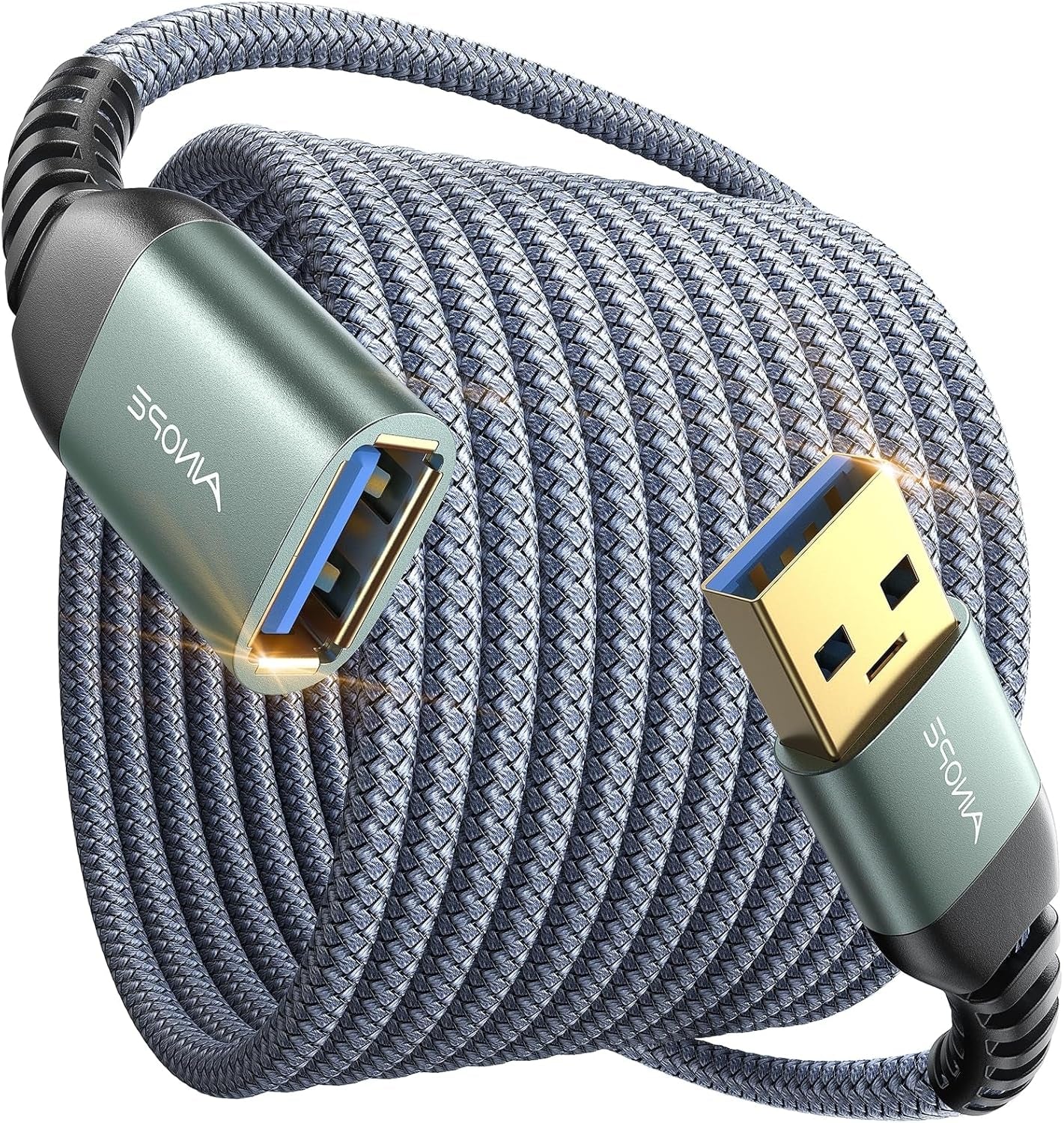 USB Extension Cable 10FT,USB Extender,Usb 3.0 Extension Cable, Male to Female Cord High Data Transfer Compatible with Webcam,Usb Keyboard,Flash Drive,Hard Drive,Printer
