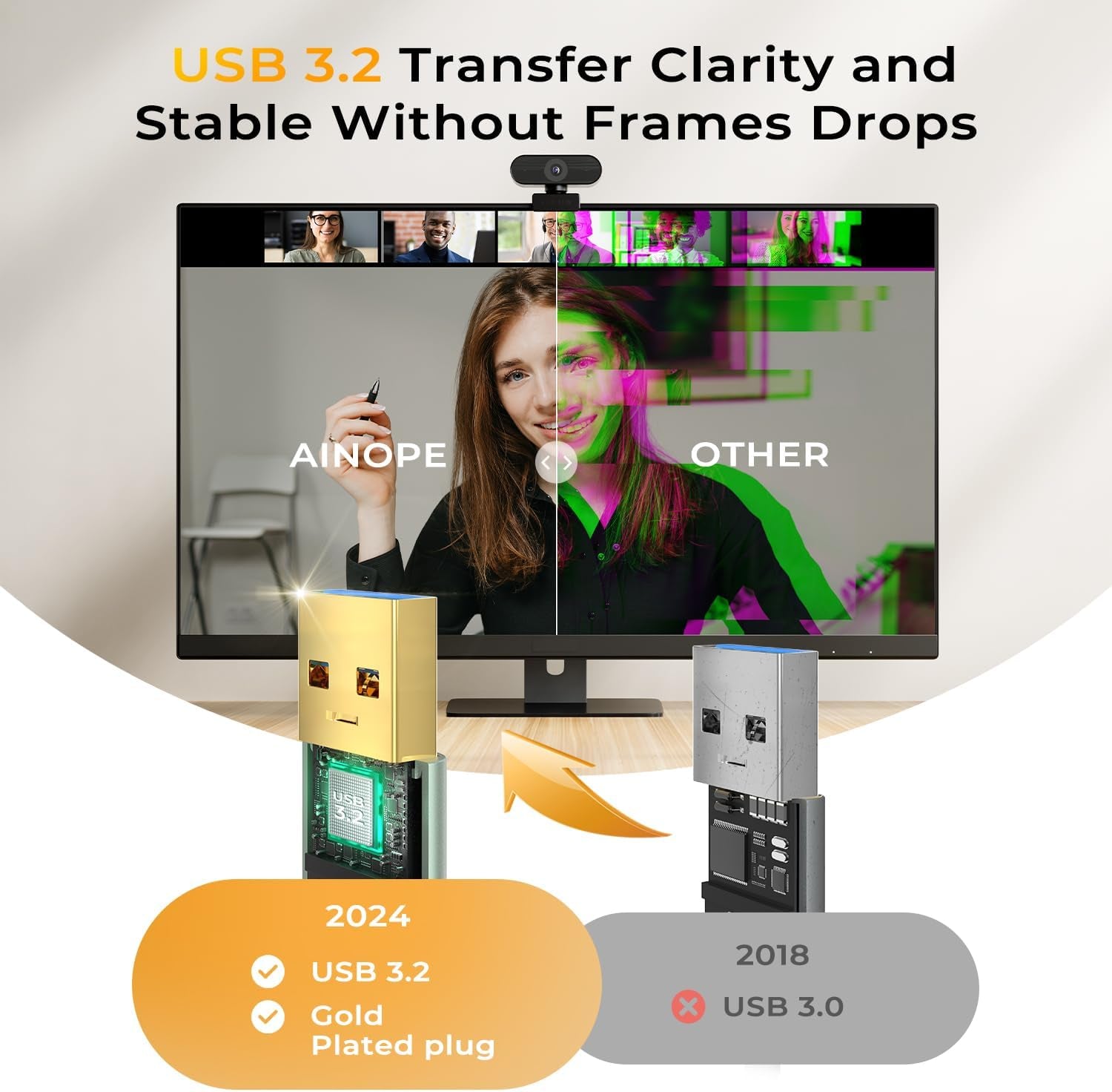 USB Extension Cable 10FT,USB Extender,Usb 3.0 Extension Cable, Male to Female Cord High Data Transfer Compatible with Webcam,Usb Keyboard,Flash Drive,Hard Drive,Printer